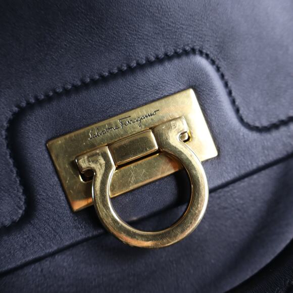 SALVATORE FERRAGAMO Trifolio Leather Backpack Black Top Handle Convertible main image 12